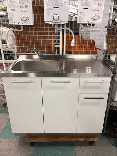 中古良品流し台キッチン台所流しサンワカンパニーコンパクトキッチンシンク台混合水栓付w1050h850ステン巾木 Gp一宮 一宮のその他の中古あげます 譲ります ジモティーで不用品の処分
