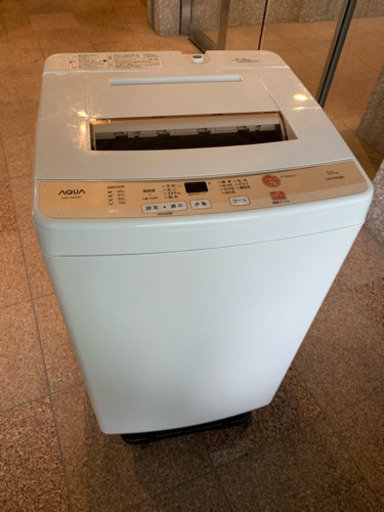 配送無料 2016年製 アクア 5kg 洗濯機 AQW-S50D