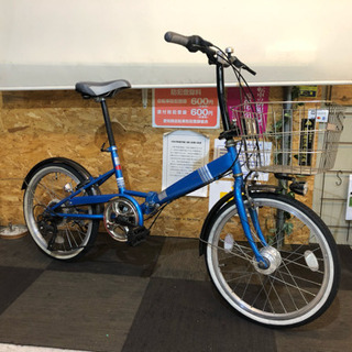 新品　折りたたみ 自転車 20インチ カゴ付 折り畳み ブルー カゴ付き【LEDオートライト】20インチ折りたたみ自転車