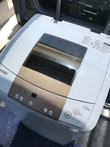 取引中2018年製高年式ハイアール全自動洗濯機7キロ美品。千葉県内配送無料。設置無料