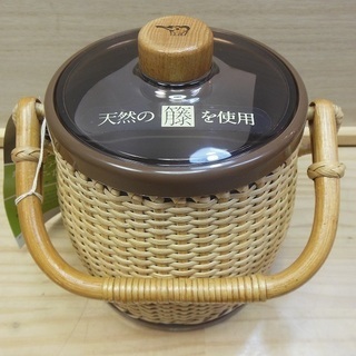 【販売終了しました。ありがとうございます。】象印マホービン株式会社　籐ポット＆籐アイスペール　セット　未使用品 /　昭和レトロ　ヴィンテージ 販売終了しました。ありがとうございます。】象印マホービン株式会社