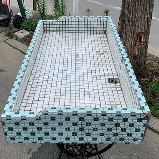 古い タイル 流し台 シンク 調理台 レトロ アンティーク YG30axx