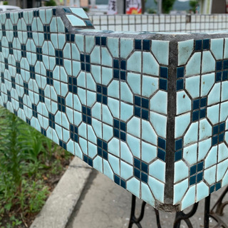 古い タイル 流し台 シンク 調理台 レトロ アンティーク YG30axx