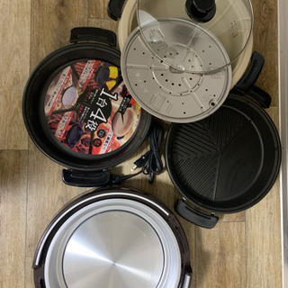 象印 グリル鍋 電気鍋 鍋 平面プレート2種類 蒸しプレート 4台