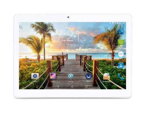 【全国対応・新品未使用】 アンドロイド7.0 Nougatタブレット10インチガラススクリーンデュアルSIMカードスロットOcta Core 3Gロック解除電話タブレット4GB RAM 64GB ROM内蔵Bluetooth GPS Netflix (メタルシルバー)
