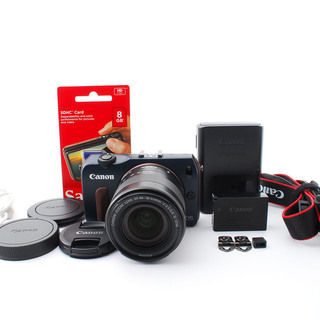 Canon EOS M ベイブルー レンズキット★極上美品★8GB新品SDカード、ストラップ付き！