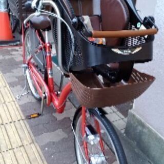 SHIKISHIMA]子供乗せ自転車(前22吋/後26吋) 内装3段/LEDオート/レッド 