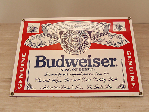 琺瑯看板 ホーロー Budweiser バドワイザー （6ER1669Yw）