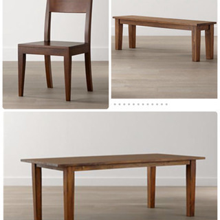 ダイニングテーブルセットとベンチ
