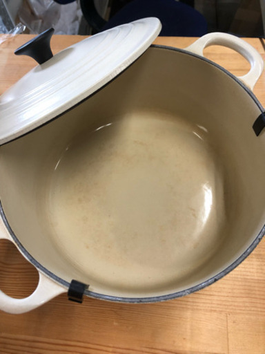 白色 ル・クルーゼ 直径22cm - 鍋、グリル 