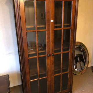 無垢材 キャビネット ビンテージ 書斎 本棚 飾り棚 キャビネット