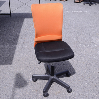 事務用チェア　オレンジ　メッシュ　椅子（0220300522-C)