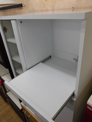 ミドルレンジボード 白エナメル 幅75㎝ キッチンボード 食器棚 キッチンカウンター ホワイト　西岡店 ミドルレンジボード 白エナメル 幅75㎝ キッチンボード 食器棚