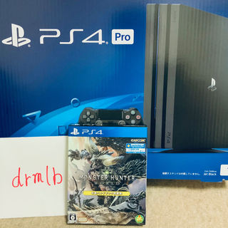 【本体】PS4Pro　＋　【ソフト】モンスターハンターワールド　...