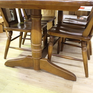 J038)飛騨産業 ダイニングテーブル W1450×D900×H700mm チェア 5点セット 4人用 ダイニングセット キツツキマーク