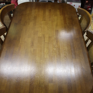 J038)飛騨産業 ダイニングテーブル W1450×D900×H700mm チェア 5点セット 4人用 ダイニングセット キツツキマーク