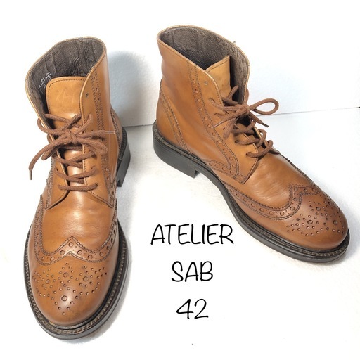 【ATELIER SAB 】アトリエサブ ウイングチップメンズブーツ　42　送料無料