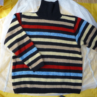 手編み　横縞セーター