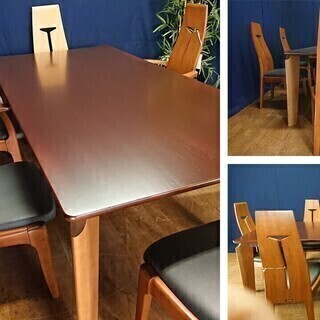 【F24 　極美品　大塚家具 ダイニングテーブル 椅子7点セット】