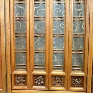 m【欅/栓 仏壇 童心43-18号後板猫戸蒔絵】三段重ね(二段使用も)　閉眼供養済み