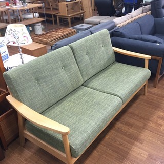 2人掛けソファー ライトグリーン 売場展開中！！！