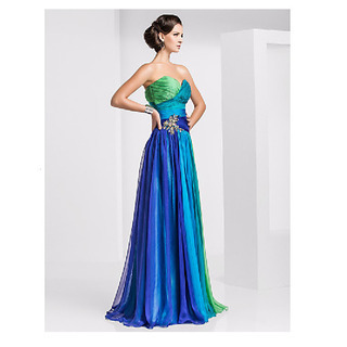 💴値下げしました💴　【美品】カラードレス　ブルー　グリーン　グラデーション　フロア丈