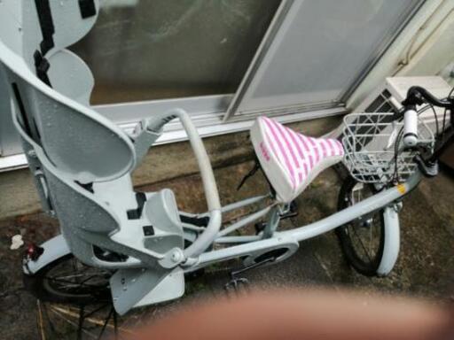 (お取引中）ブリジストン20インチbikke 非電動,3段ギア,自動ライト　チャイルドシート付き  ブルーグレー