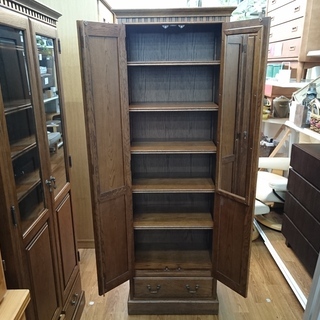 葉山ガーデン 2枚扉書棚 ブラウン