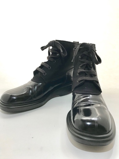【GUCCI】 レザーハンティング　ブーツ 黒　24㎝前後