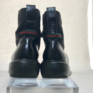 【GUCCI】 レザーハンティング　ブーツ 黒　24㎝前後 GUCCI】 レザーハンティング ブーツ 黒 24㎝前後