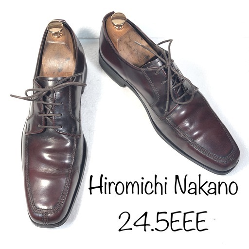 【Hiromichi Nakano】ヒロミチ ナカノ メンズビジネスシューズ 　24.5EEE　送料無料