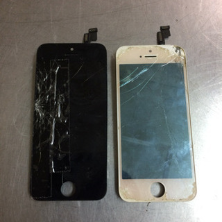 iPhone 5s 割れたフロントパネル (正規品)ブラックとホワイト