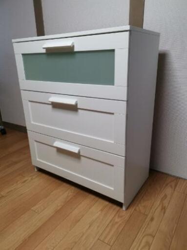 値下げ　IKEA　タンス　BRIMNES　チェスト引き出し×3　ホワイト