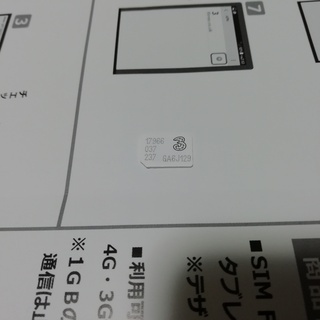 海外用プリペイド nanoSIM　残り不明　