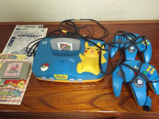 ピカチュウNINTENDO64 ブルー\u0026イエロー 一式＋ソフト2本