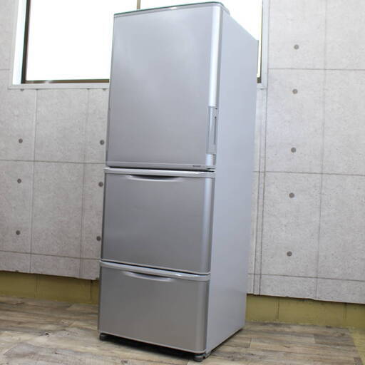 R648)シャープ SHARP 3ドア 冷凍冷蔵庫 SJ-W351C-S 350L 2017年製 どっちもドア 左右開き 取扱説明書 保証書付き