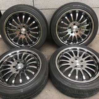 【美品】１８インチホイール　18×8　+45　114.3×5H　レヴォーグ オデッセイ プリウスα マークXなど
