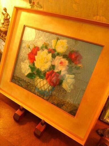 ヴィンテージ 薔薇の額装