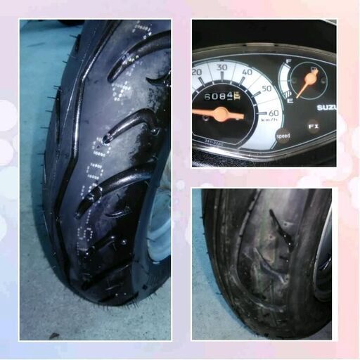 とても良いエンジン。( 鈴木、V50、)（Address）。 バックタイヤは新品