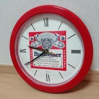 D3【used】動作品 かわいそう Budweiser バドワイザー 壁掛け時計 時計