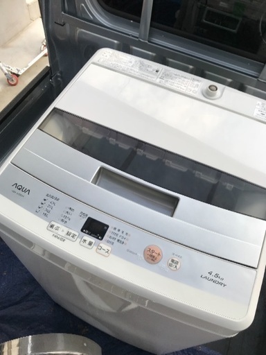 取引中高年式2017年製アクア全自動洗濯機4.5キロ美品。千葉県内配送無料。設置無料。