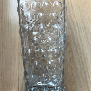 ガラスの花瓶 透明 ドット柄
