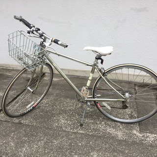 中古 KHS マンハッタン Manhattan SR700　クロモリフレーム　ロードバイク クロスバイク フレンチバルブ ライト、カゴ付き ベロ Velo