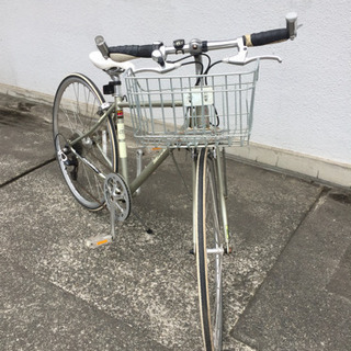 中古 KHS マンハッタン Manhattan SR700　クロモリフレーム　ロードバイク クロスバイク フレンチバルブ ライト、カゴ付き ベロ Velo