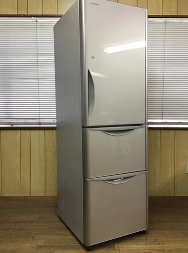 日立 冷蔵庫 315L 2015年 3ドア 真空チルド 自動製氷クリスタルドア R-S3200FV