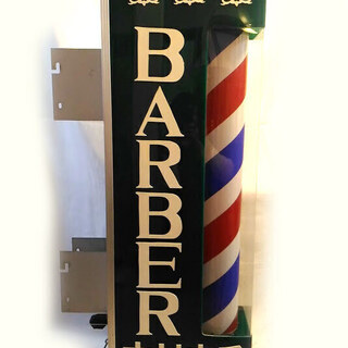 【受付終了しました！】昭和レトロ　大きなサインポール　ブラケット　理容　看板　電飾 受付終了しました！】昭和レトロ 大きなサインポール ブラケット 理容