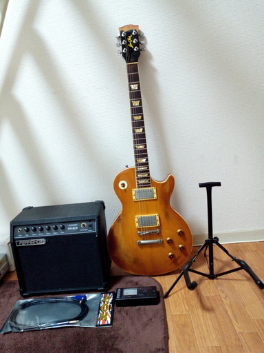 （値下げ中）Burny Super Grade MODEL　（レスポールエレキギター） 5点セット