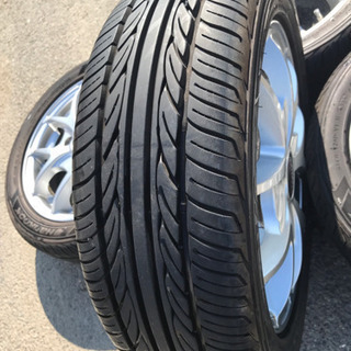 165/55r14 社外ホイール付き4本セット 14X4.5J ET45 4X100 バリ溝 夏タイヤ ハンコック VENTUS V8RS 美品 2014年製 管理番号61303 165/55r14 社外ホイール付き4本セット 14X4.5J ET45 4X100 バリ溝 夏タイヤ