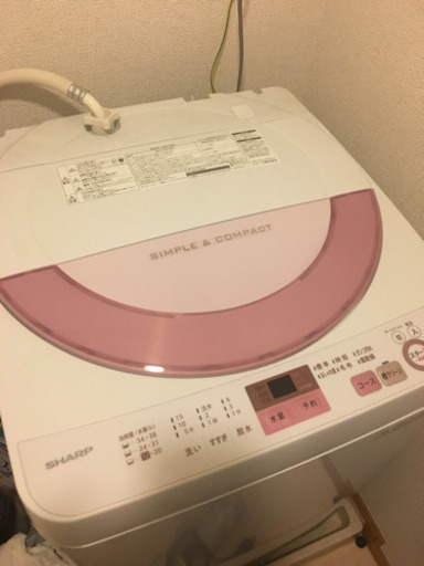 【取引中】シャープ 洗濯機 6kg