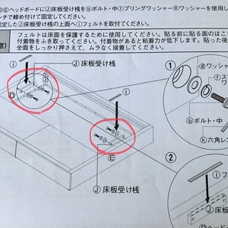 無印ベッド ヘッドフットボード部分／すのこ部分